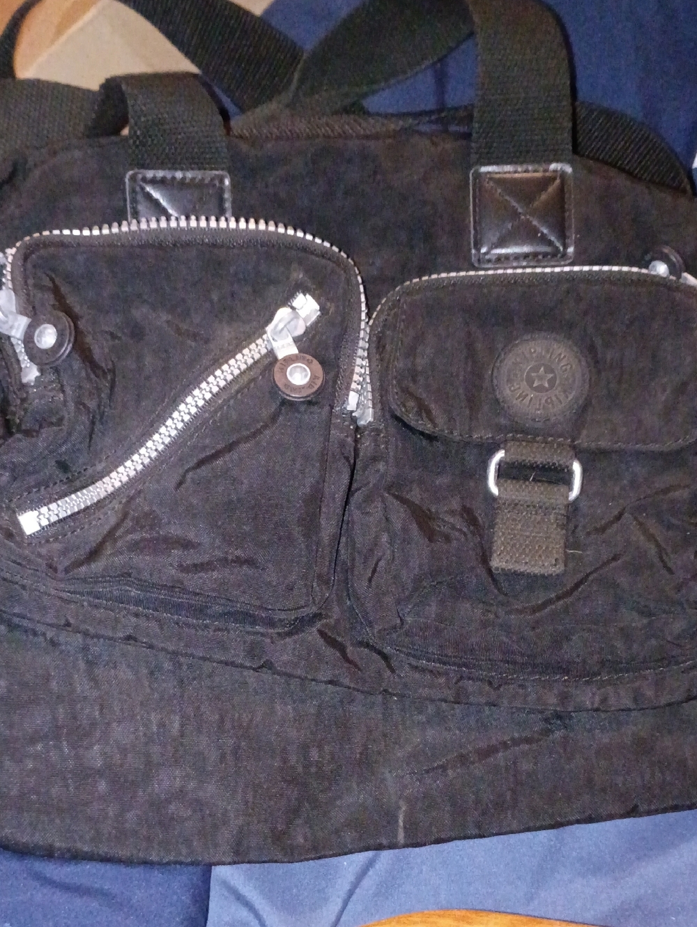 Kipling Black Shoulder Bag with Front Pockets